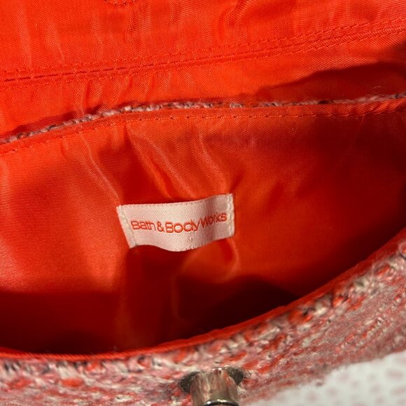 Y2K 90s Mini Bag Tweed Twill Striped Preppy Star Pink Latch Fringe Lined Purse - Picture 8 of 14